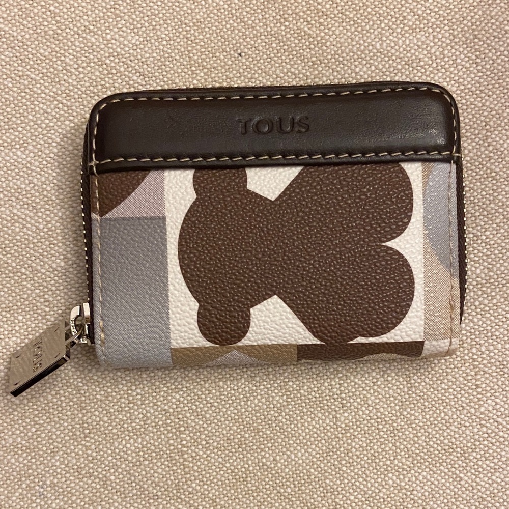 Tous Brown and White Bear Pattern Wallet